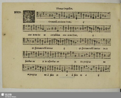 XXXI. Crecquillon, Thomas: Cor mundum crea