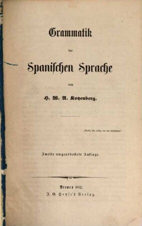 Grammatik der spanischen Sprache