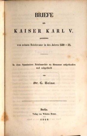 Briefe an Kaiser Karl V.