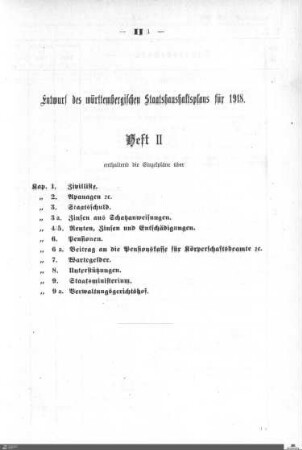 Staatshaushaltsplan 1918, Heft 2