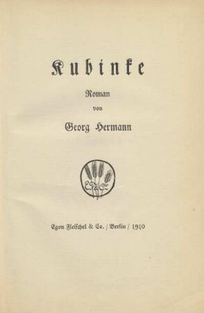 Kubinke : Roman