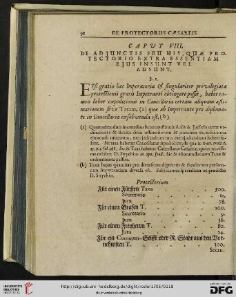 Caput VIII: De adjunctis seu his, quae protectorio extra essentiam ejus insunt vel adsunt