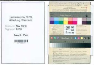 Entnazifizierung Paul Van Treeck , geb. 09.10.1898 (Lehrer)