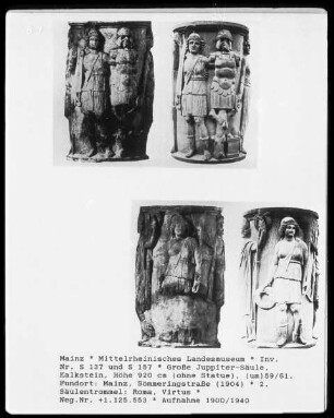 Säulentrommeln mit den Darstellungen von Roma und Virtus