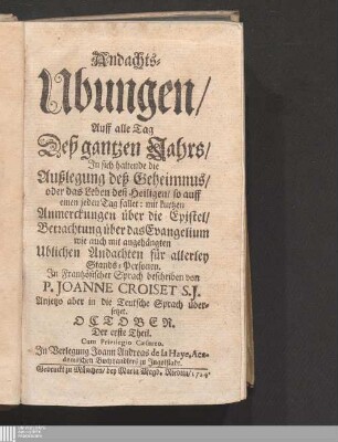 [10],Der erste Theil: October