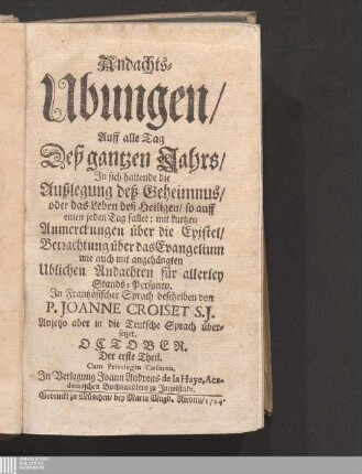 [10],Der erste Theil: October