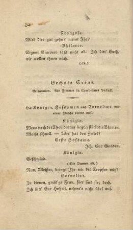 Sechste Szene. Britannien. Ein Zimmer in Cymbelines Pallast