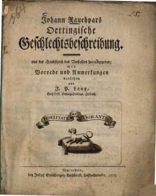 Johann Rauchpars Oettingische Geschlechtsbeschreibung