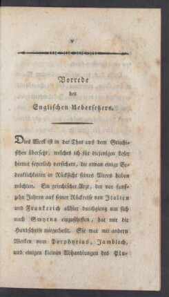 Vorrede des Englischen Uebersetzers
