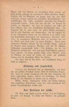 Ordnung und Sauberkeit
