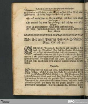 Rede über einen Theil der Paßions-Geschichte, Marc. XIV. 26-52.