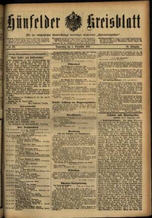 Ausgabe vom Donnerstag, den 04. September 1919.