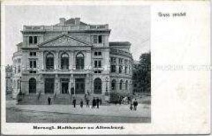 Klapp-Postkarte des Altenburger Hoftheaters