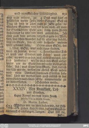 XXXIV. Von Krankheit, Tod und Sterben.