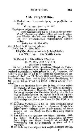 VIII. Wege-Polizei