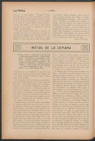 Notas de la semana