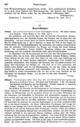 330, Dubois, Les psychonévroses et leur traitement moral, 1904
