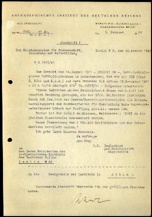 Brief (Abschrift); Martin Schede an Walther Wrede