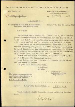 Brief (Abschrift); Martin Schede an Walther Wrede