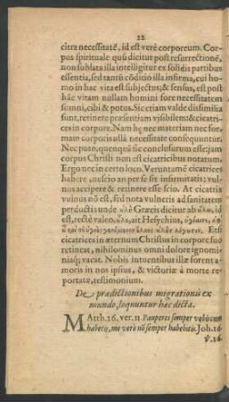 De praedictionibus migrationis ex mundo, loquuntur haec dicta.