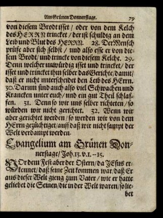 Evangelium am Grünen Donnerstage/ ...
