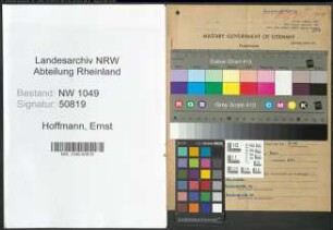 Entnazifizierung Ernst Hoffmann , geb. 26.02.1889 (Postbeamter)