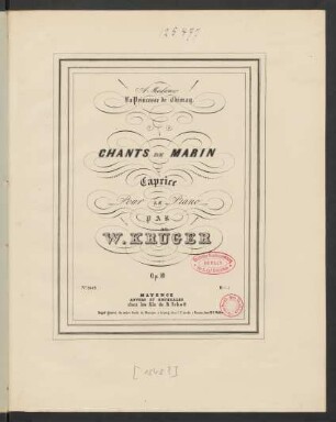 Chants De Marin : Caprice Pour Le Piano : Op. 10