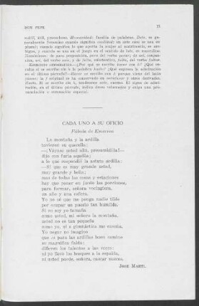Cada uno a su oficio - Fábula de Emerson