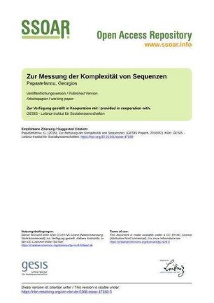 Zur Messung der Komplexität von Sequenzen