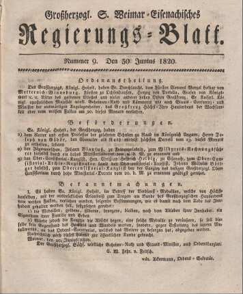 Nr. 9 : 30. Junius 1820