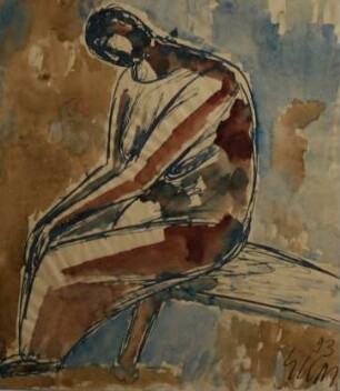 Sitzende Frau