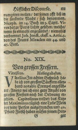 No. XIX. Von grossen Fressern.
