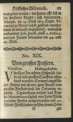 No. XIX. Von grossen Fressern.