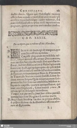 Cap. XXXIX. De tempore, quo conditus est hic Mundus