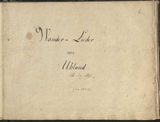 Wander - Lieder von Uhland