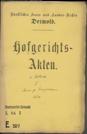 von Exter, Johanns Kinder Vormunde gegen Henrich Meier zu Ermgassen - Zehnten zu Ermgassen
