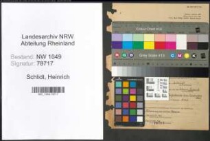 Entnazifizierung Heinrich Schlidt , geb. 16.12.1900 (Angestellter)