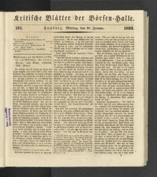 135. 28. Januar 1833