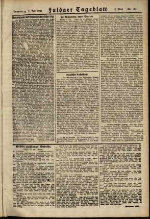Zweite Ausgabe vom Donnerstag, den 07. Juli 1921.