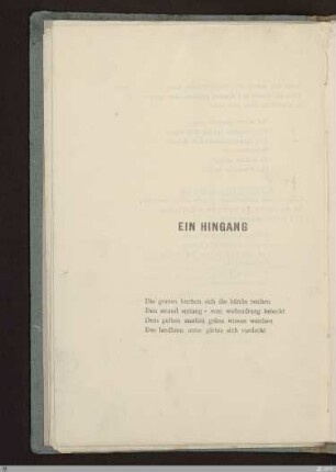 Ein Hingang : [SW II: h2(Hymnen)]; [SW II, S. 19/105]
