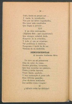 Reminiscencias : Al trovador Guillermo Silva.
