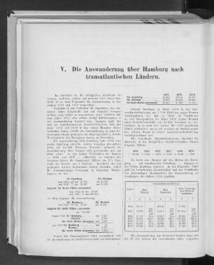 V. Die Auswanderung über Hamburg nach transatlantischen Ländern.