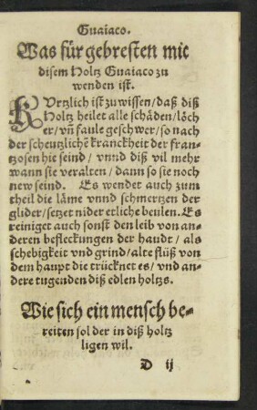 Was für gebresten mit disem Holtz Guaiaco zu wenden ist.