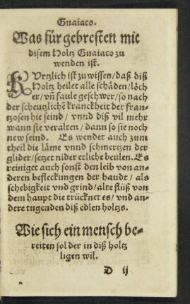 Was für gebresten mit disem Holtz Guaiaco zu wenden ist.