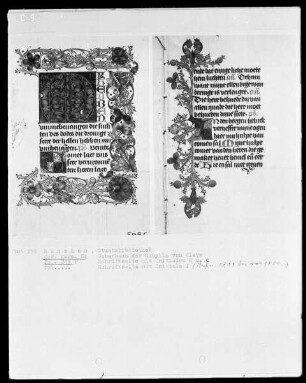Gebetbuch der Prinzessin Sibylla von Kleve — Initiale I mit anschließender Rankenleiste