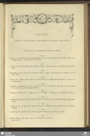 Class XXXVI. Toilet, Travelling, And Miscellaneous Articles