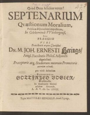 Septenarium Quaestionum Moralium