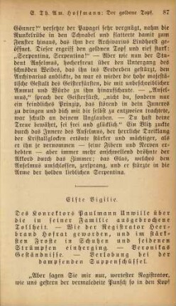 Elfte Vigilie. Des Konrektors Paulmann Unwille über die in seiner Familie ausgebrochene Tollheit ...