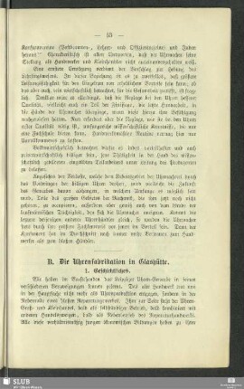 B. Die Uhrenfabrikation in Glashütte