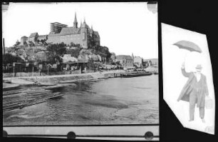 Ein Ausflug nach Meissen : Meißen. Burgberg mit Elbe und "Fliegender Mann"